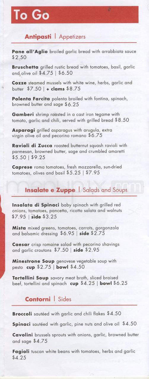 Pasta Pomodoro - West Hollywood, CA menu_pic