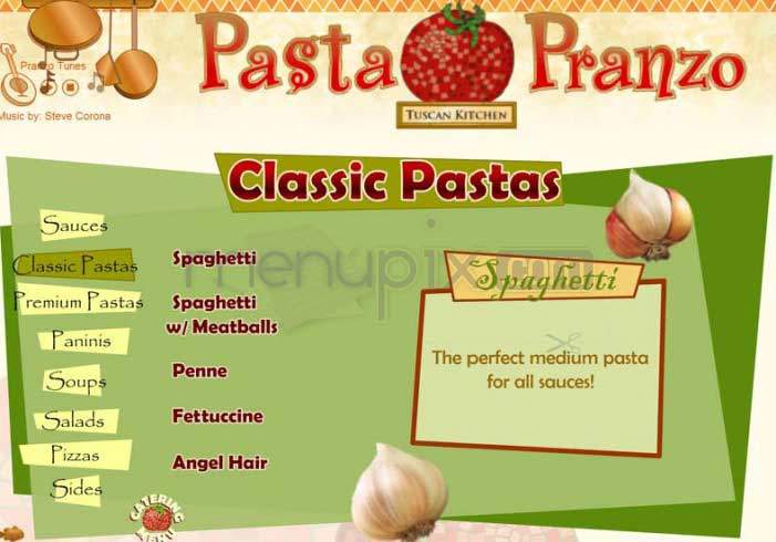 Pasta Pranzo - Los Angeles, CA menu_pic