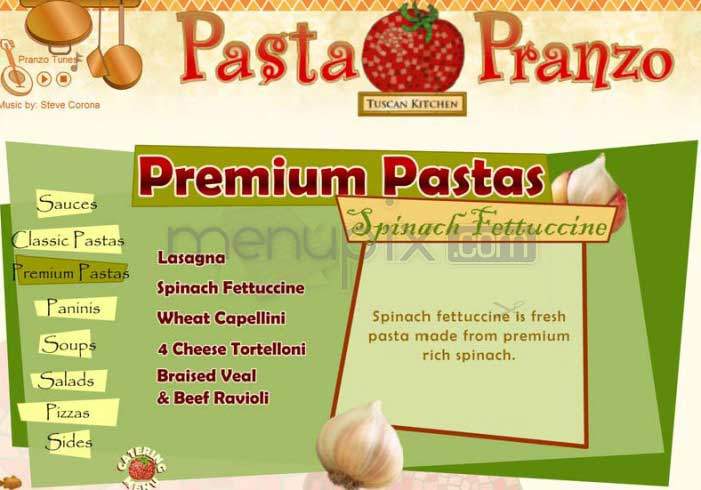 Pasta Pranzo - Los Angeles, CA menu_pic