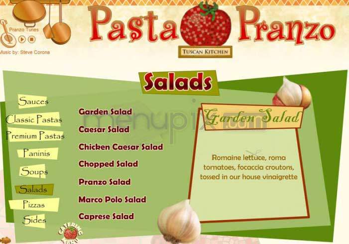 Pasta Pranzo - Los Angeles, CA menu_pic