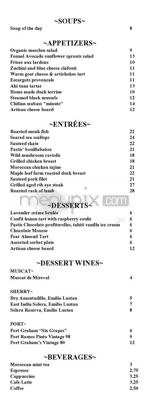 Pastis - Los Angeles, CA menu_pic