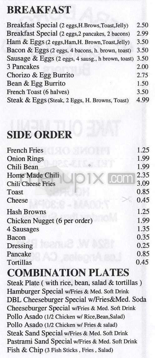 Patra Burgers - Los Angeles, CA menu_pic