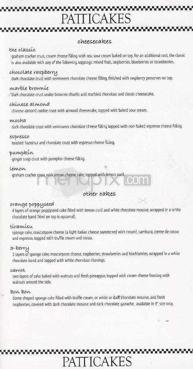 Patticakes Desserts - Altadena, CA menu_pic