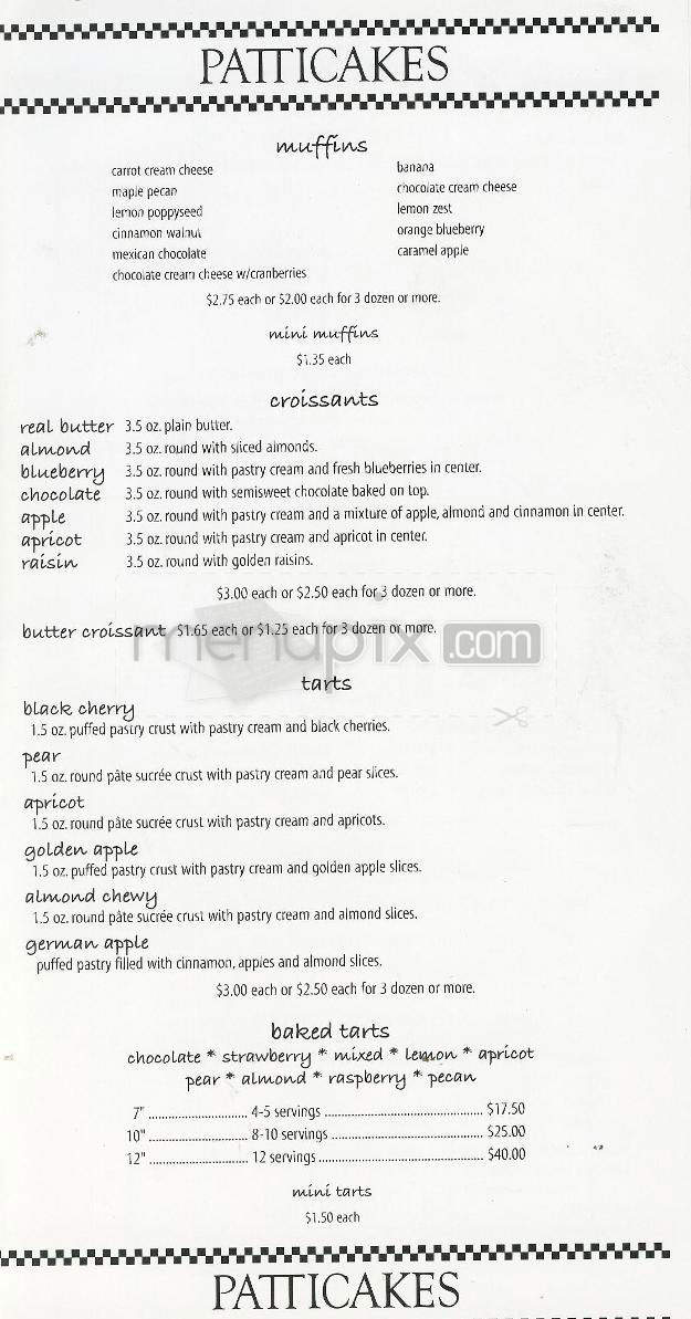 Patticakes Desserts - Altadena, CA menu_pic