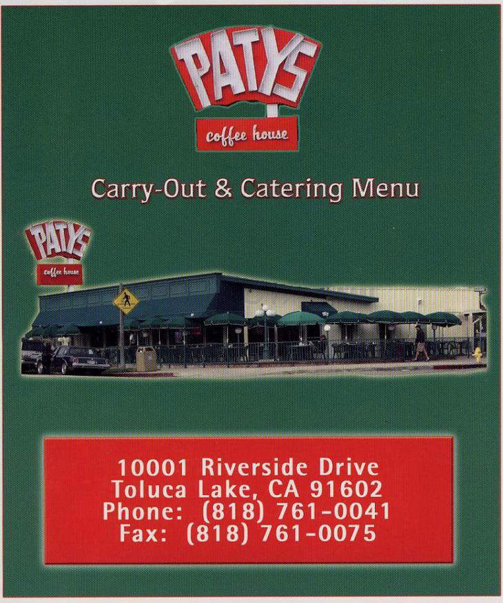 Paty's - Toluca Lake, CA menu_pic