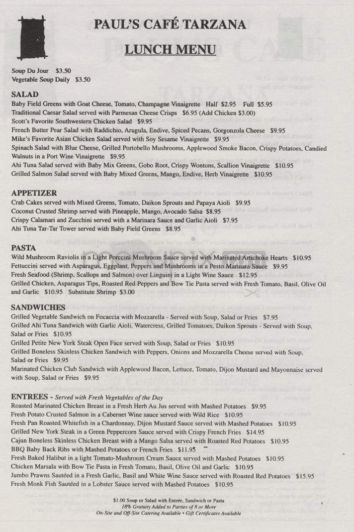 Paul's Cafe - Tarzana, CA menu_pic