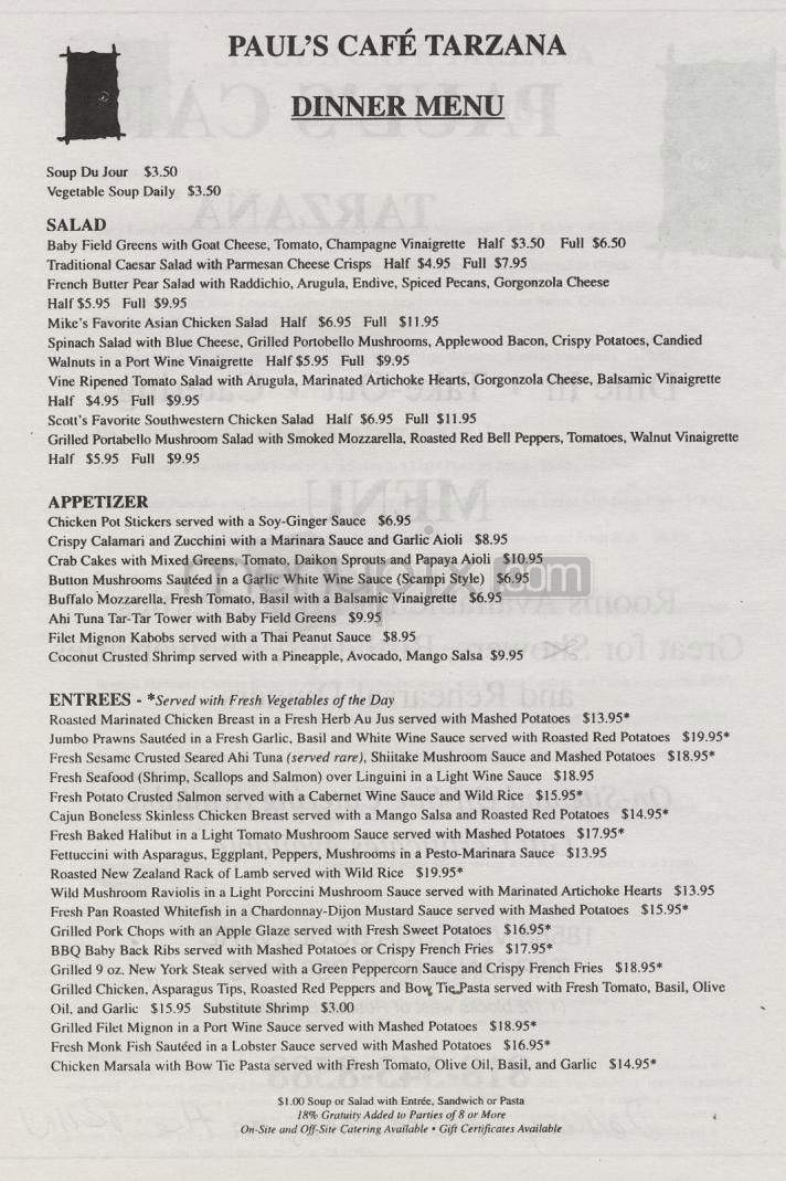 Paul's Cafe - Tarzana, CA menu_pic