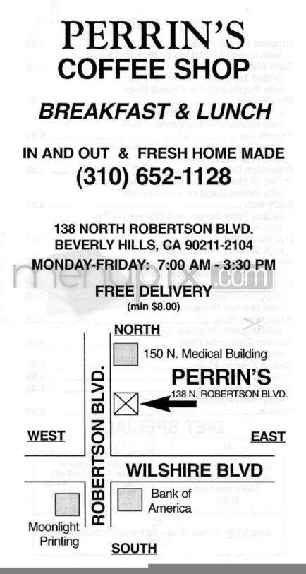 Perrins - Beverly Hills, CA menu_pic