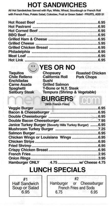 Perrins - Beverly Hills, CA menu_pic
