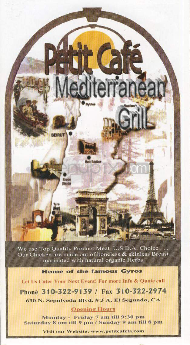 Petit Cafe - El Segundo, CA menu_pic