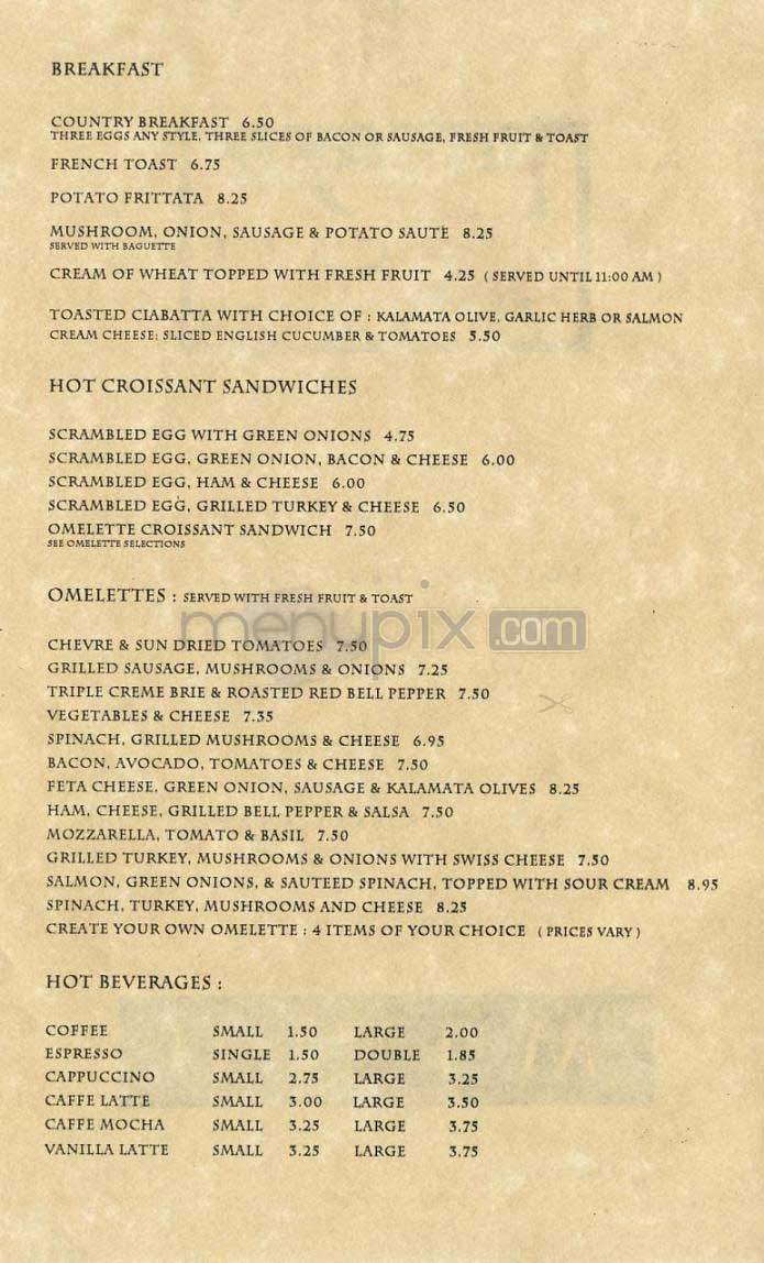 Petite Sara - Los Angeles, CA menu_pic