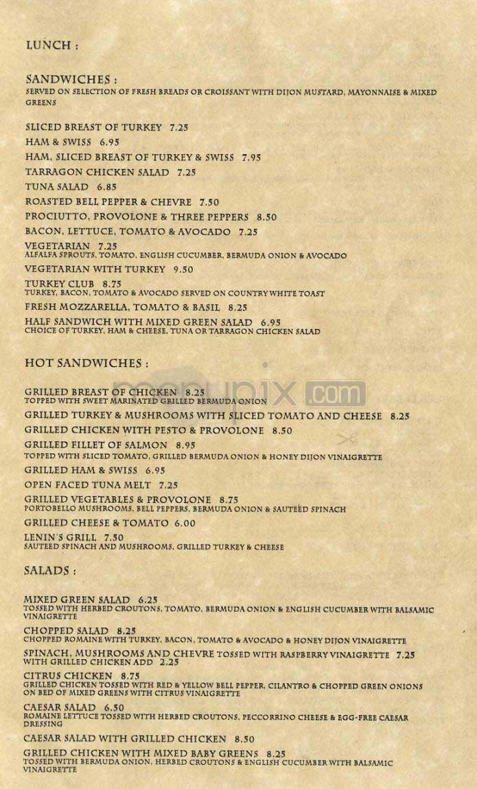 Petite Sara - Los Angeles, CA menu_pic