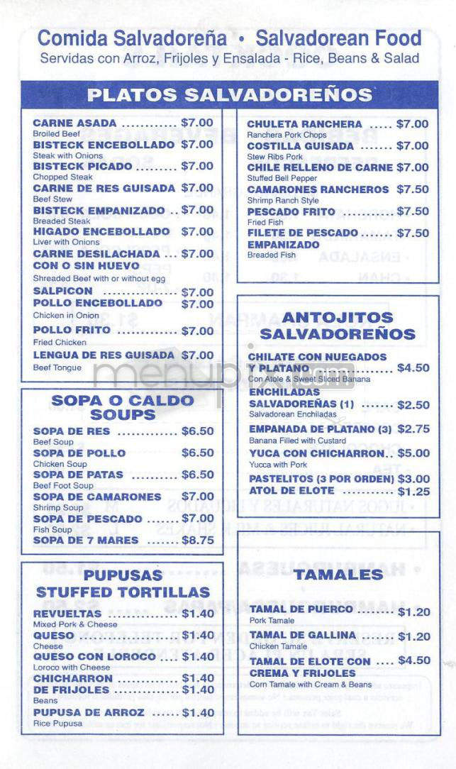Restaurente Puerto La Union - Los Angeles, CA menu_pic