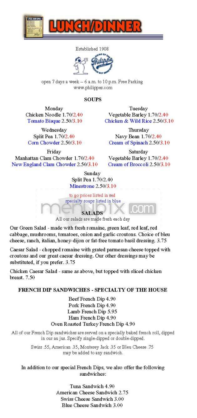 Philippe - Los Angeles, CA menu_pic