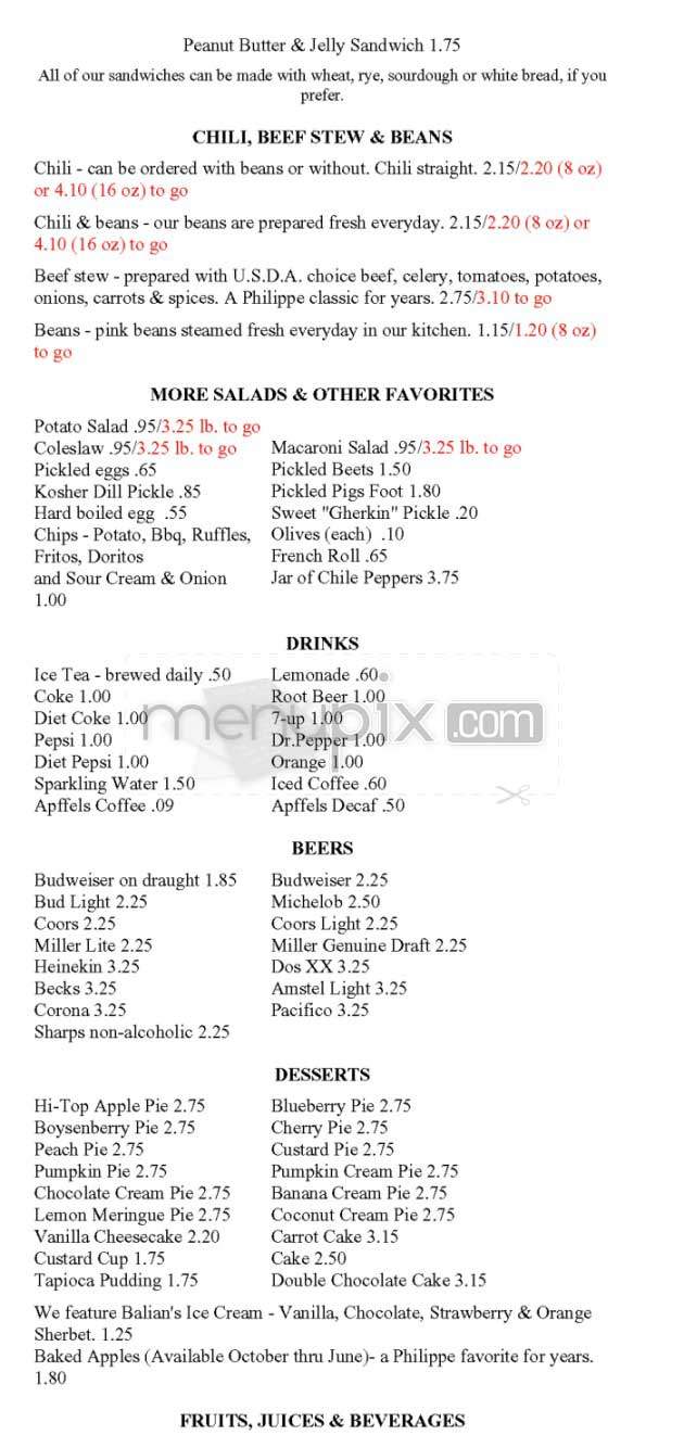 Philippe - Los Angeles, CA menu_pic
