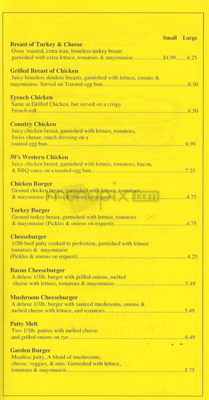 Philadelphia Sandwiches - North Hollywood, CA menu_pic