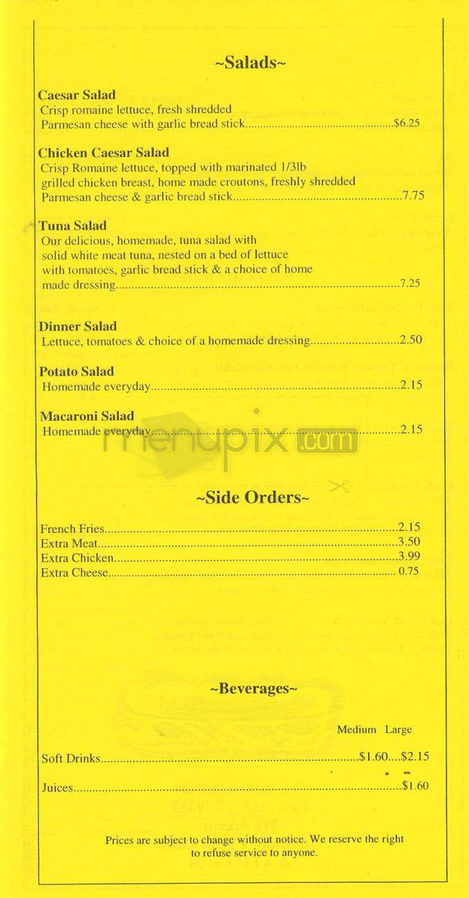 Philadelphia Sandwiches - North Hollywood, CA menu_pic