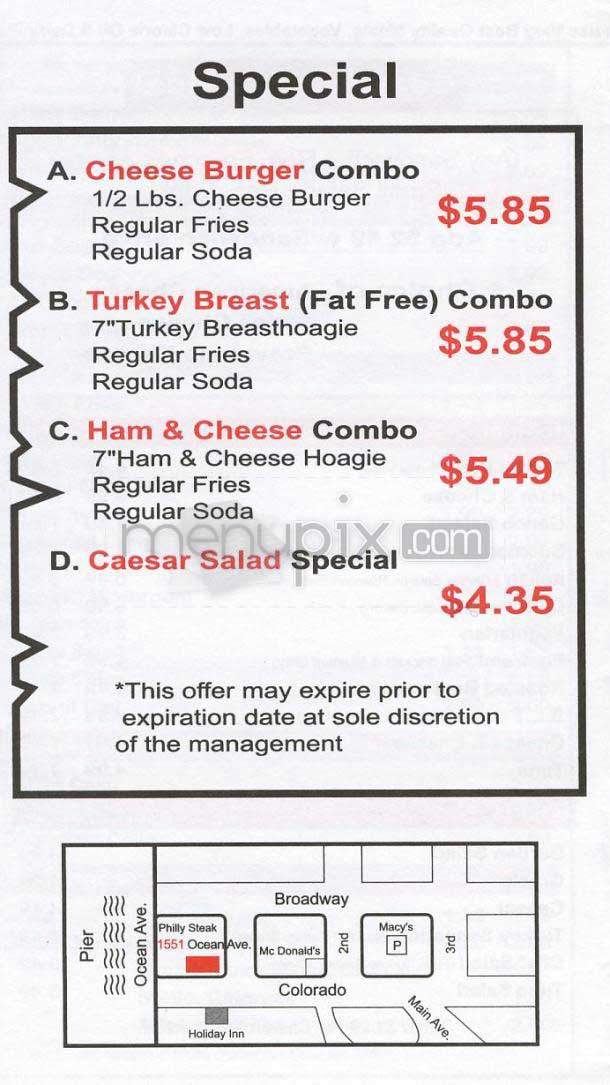 Philly Steak - Santa Monica, CA menu_pic