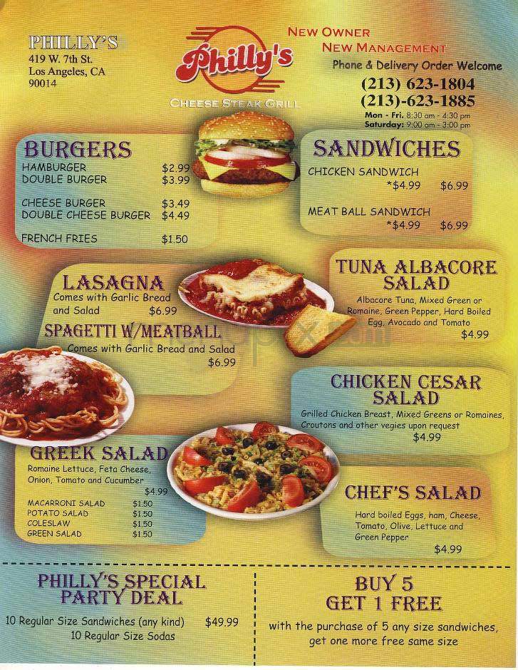 Philly's - Los Angeles, CA menu_pic