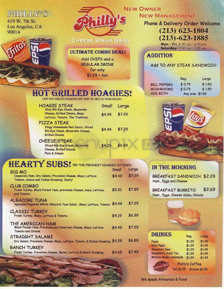 Philly's - Los Angeles, CA menu_pic