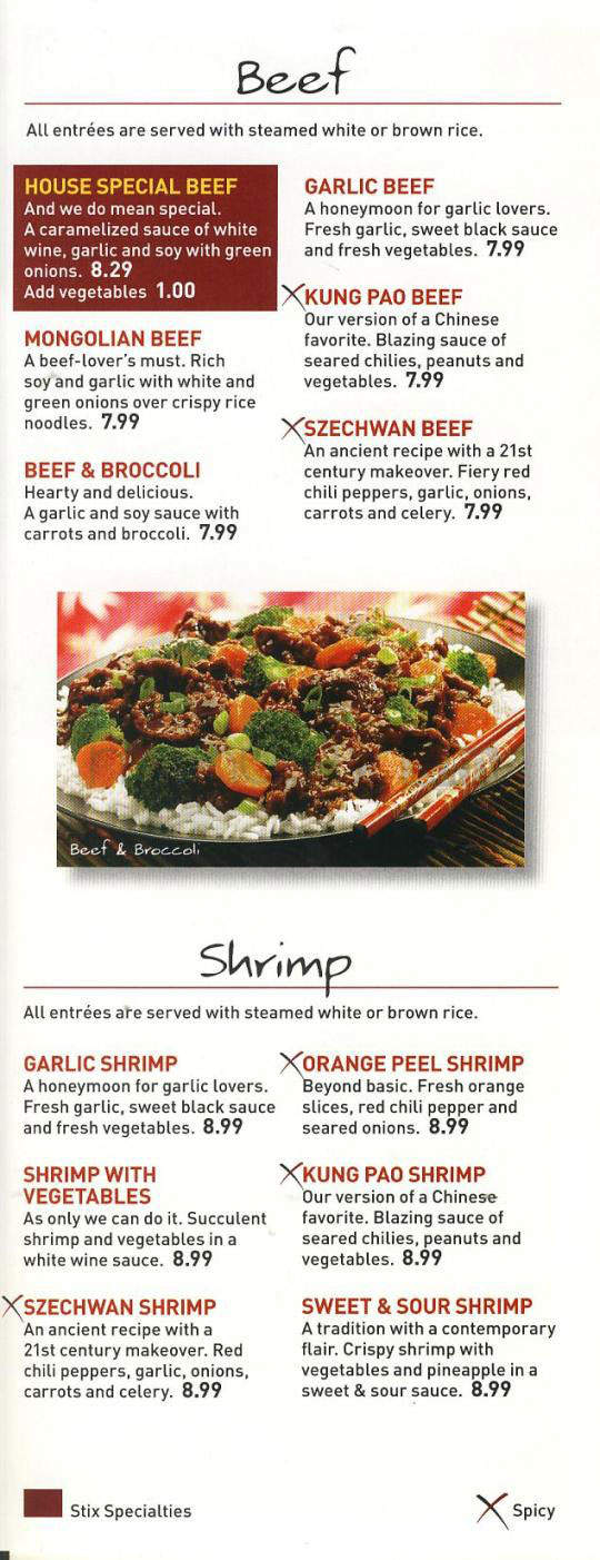 Pick Up Stix Fresh Asian Flavors - Hermosa Beach, CA menu_pic
