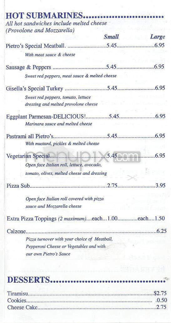 Pietro's Pizza - Pasadena, CA menu_pic