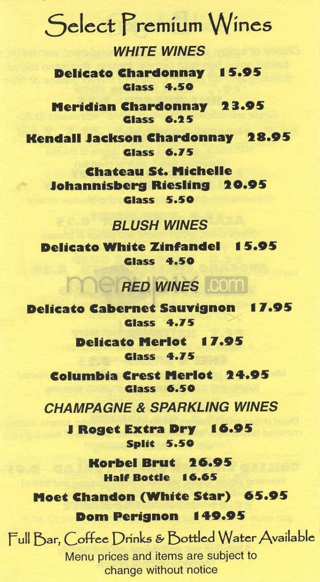 Pineapple Hill Saloon & Grill - Sherman Oaks, CA menu_pic