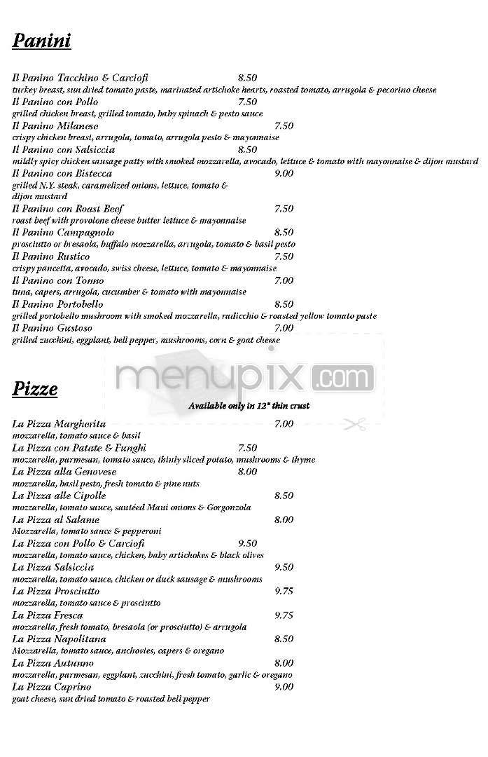 Pinocchio In Cucina - Pacific Palisades, CA menu_pic