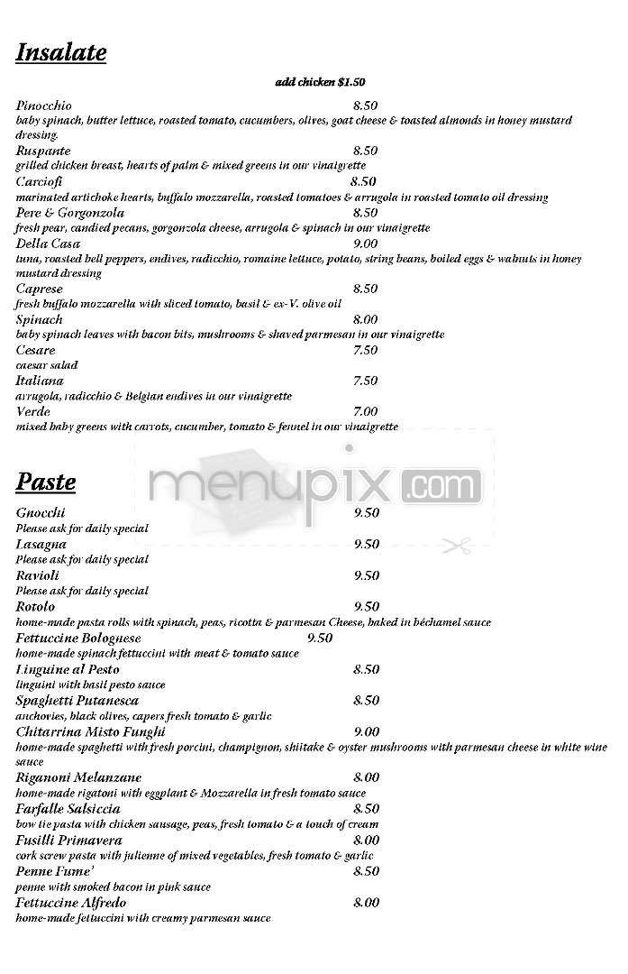 Pinocchio In Cucina - Pacific Palisades, CA menu_pic