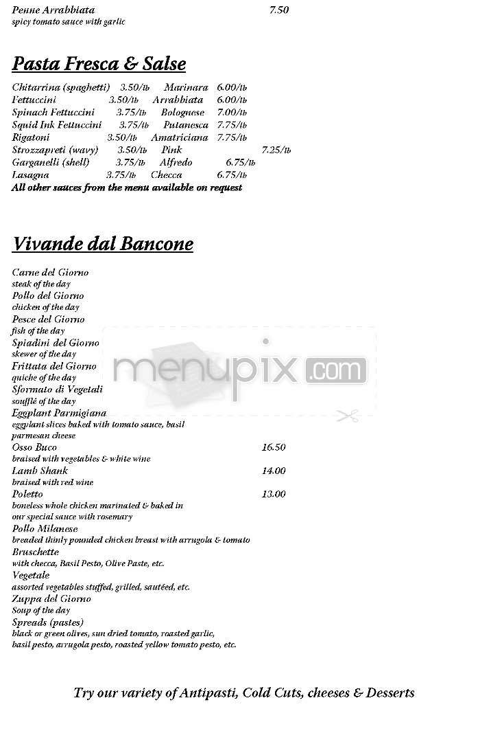 Pinocchio In Cucina - Pacific Palisades, CA menu_pic