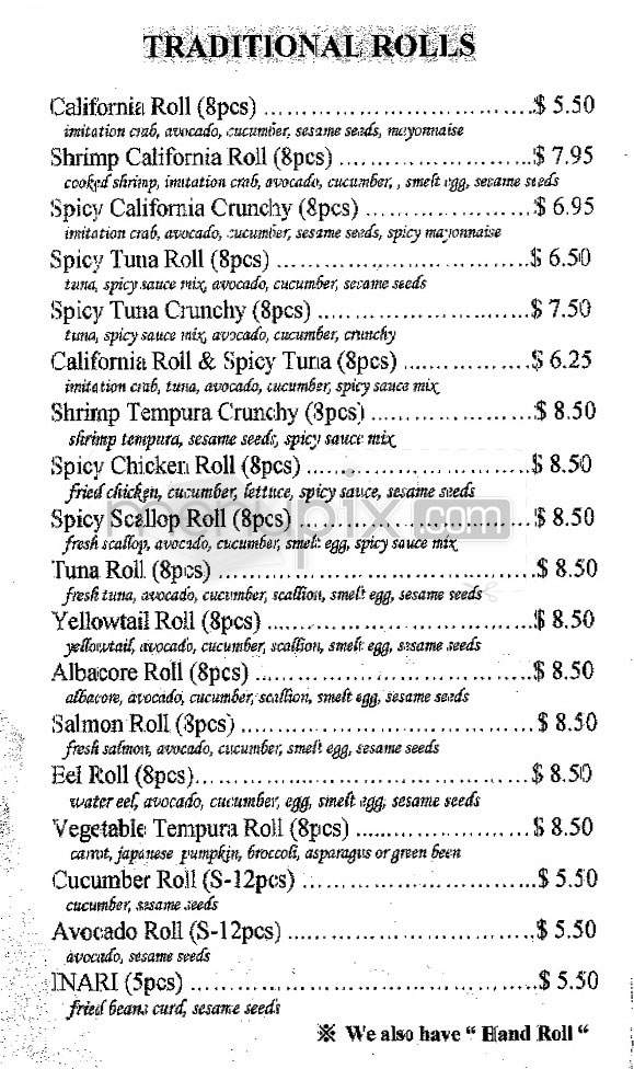 Pisces - Manhattan Beach, CA menu_pic