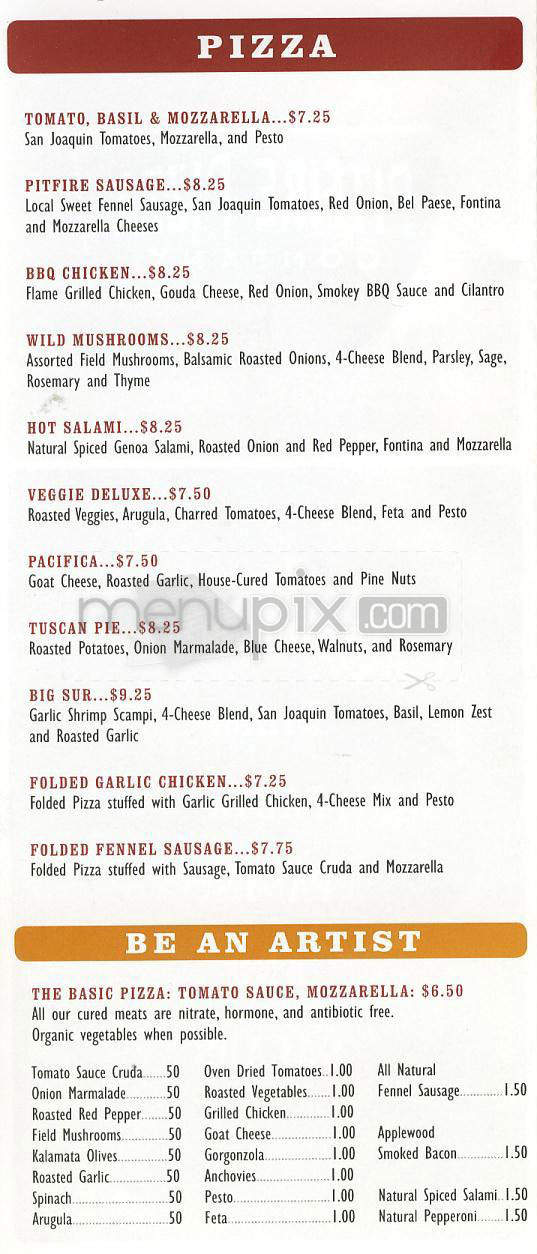 Pitfire Pizza Company - Los Angeles, CA menu_pic