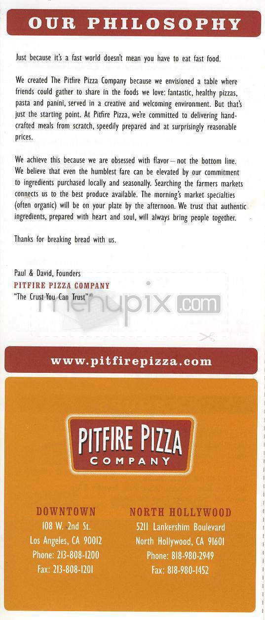 Pitfire Pizza Company - Los Angeles, CA menu_pic
