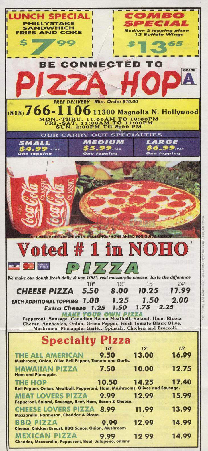 Pizza Hop - North Hollywood, CA menu_pic