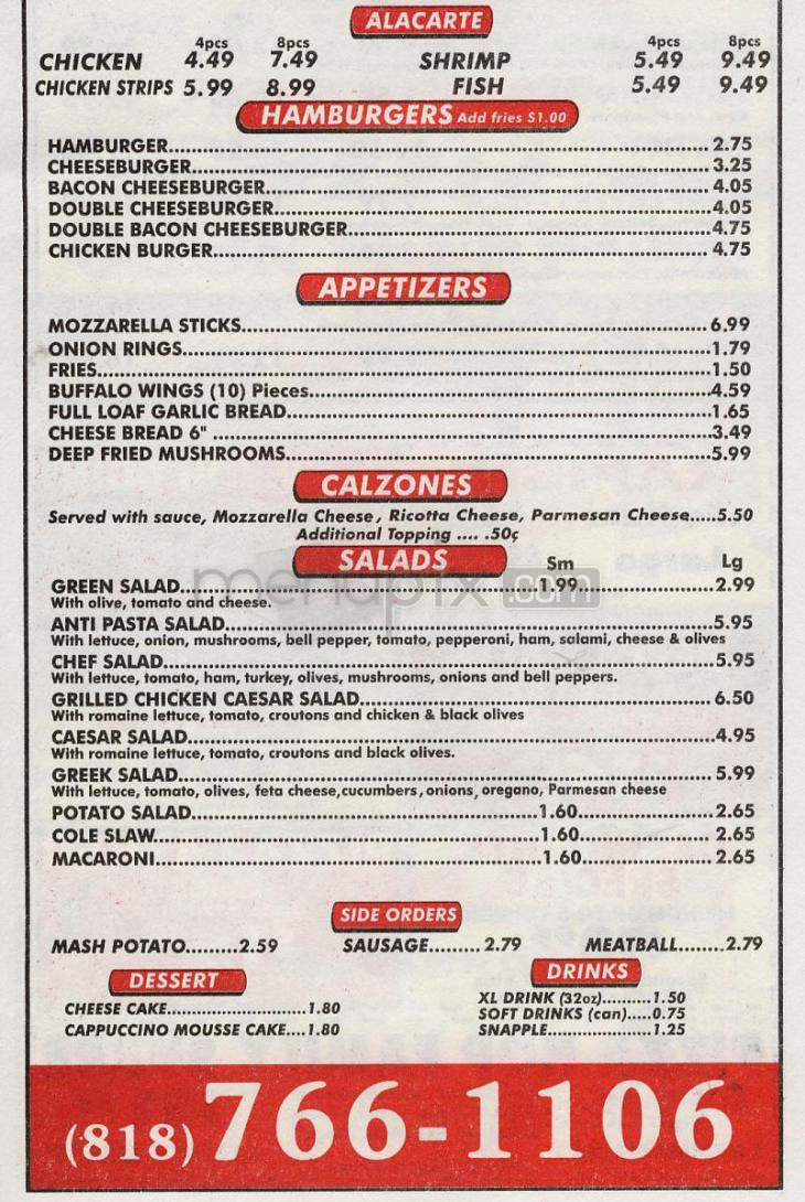 Pizza Hop - North Hollywood, CA menu_pic