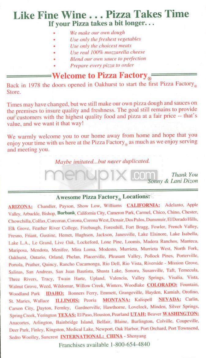 Pizza Factory - Wasco, CA menu_pic