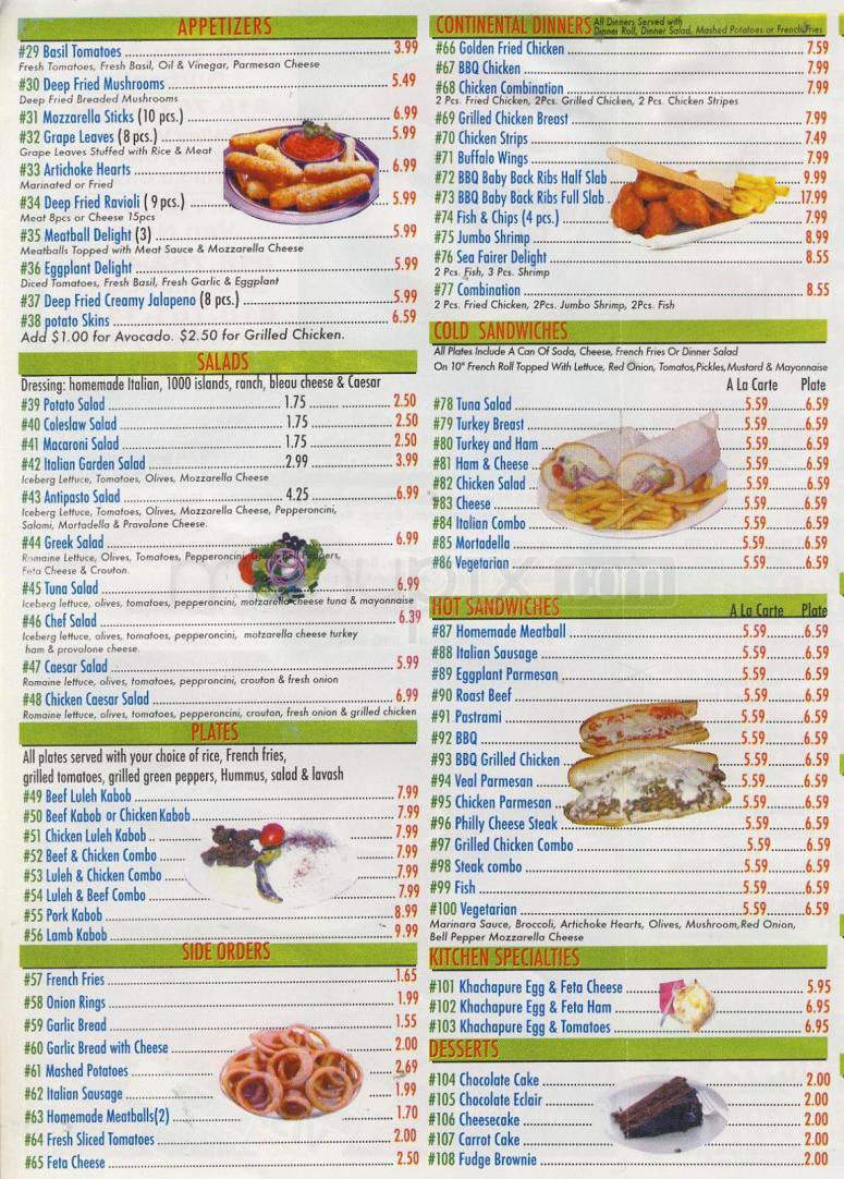 Pizza Land - Valley Village, CA menu_pic
