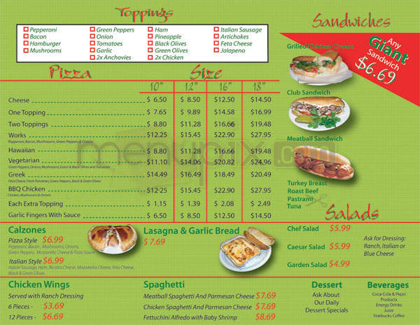 Pizza Al Forno - Los Angeles, CA menu_pic