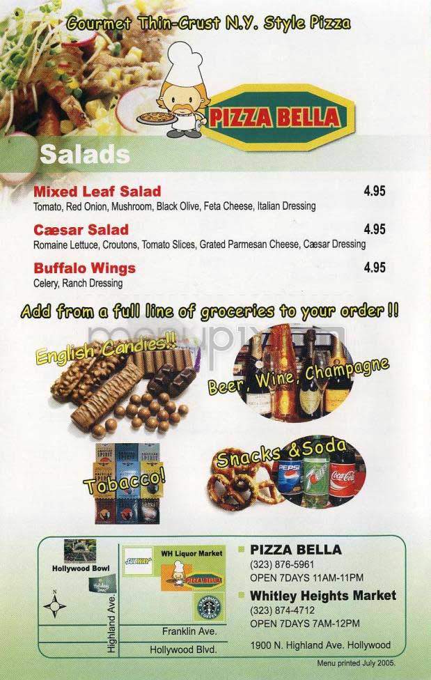 Pizza Belle - Los Angeles, CA menu_pic