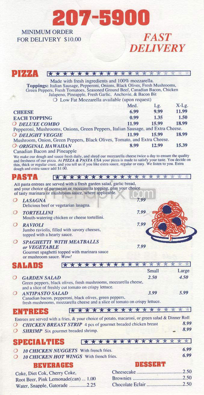 Pizza USA - Los Angeles, CA menu_pic