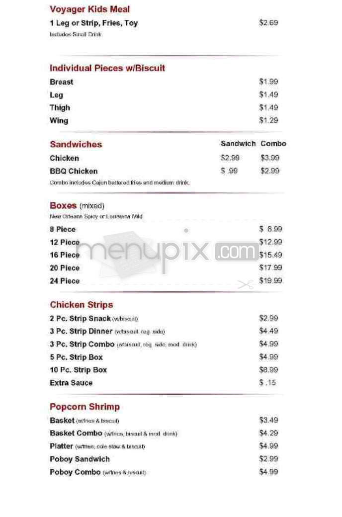 Popeye's Chicken & Biscuits - Pasadena, CA menu_pic