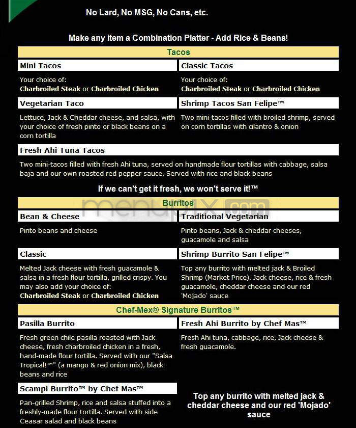 Poquito Mas - West Hollywood, CA menu_pic