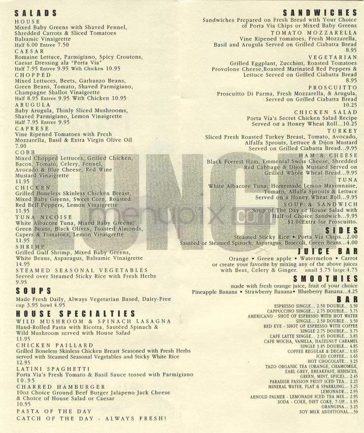 Porta Via - Beverly Hills, CA menu_pic