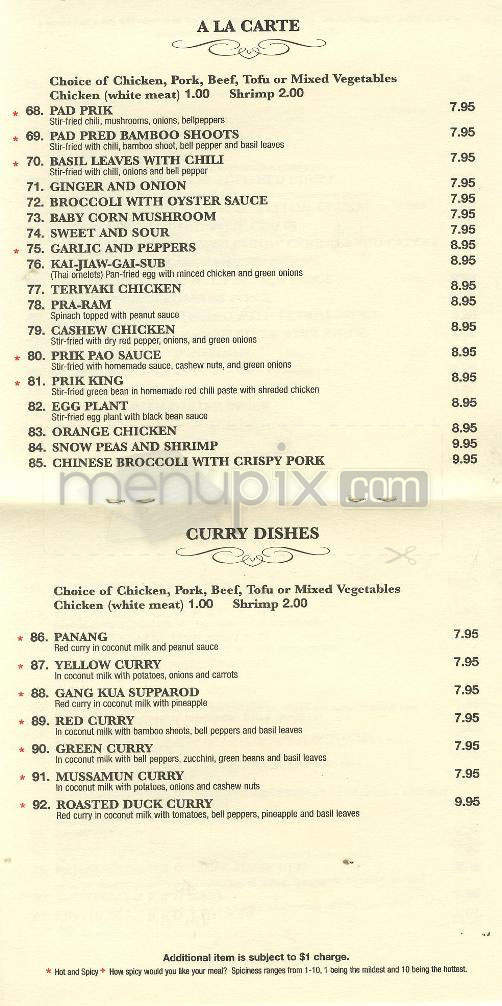 President Thai - Pasadena, CA menu_pic