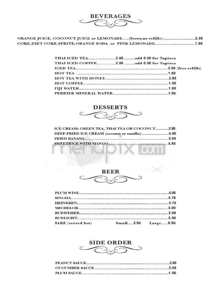 President Thai - Pasadena, CA menu_pic