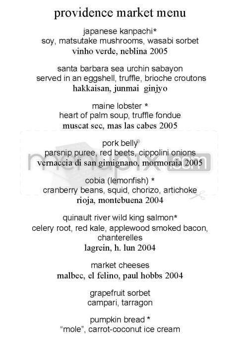 Providence - Los Angeles, CA menu_pic