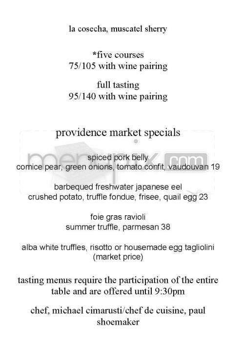 Providence - Los Angeles, CA menu_pic