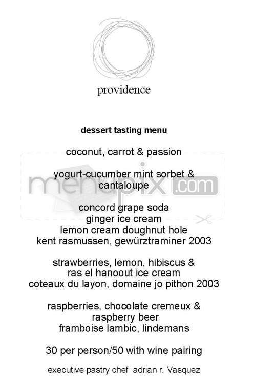 Providence - Los Angeles, CA menu_pic