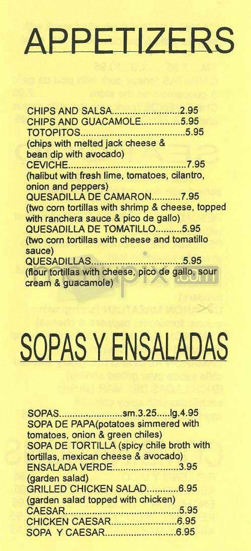 Pueblo Viejo - Los Angeles, CA menu_pic