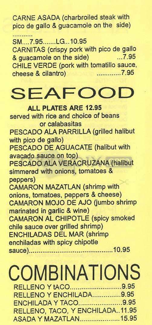 Pueblo Viejo - Los Angeles, CA menu_pic